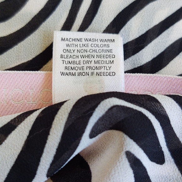 Victoria’s Secret Pink & Black Zebra Print Long Sleeve Pajama Top Sheer Size Med - Picture 12 of 14
